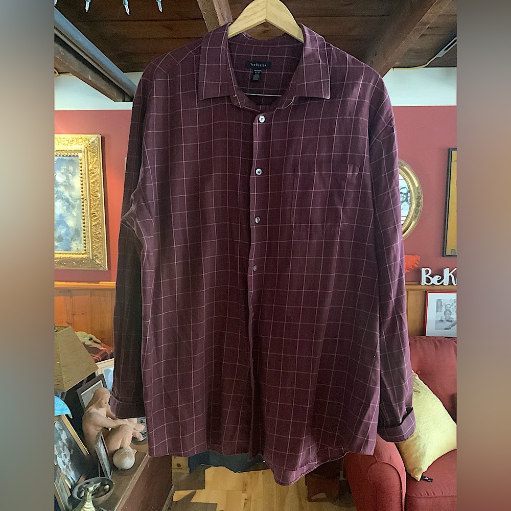 XL Van Heusen Maroon Flanel